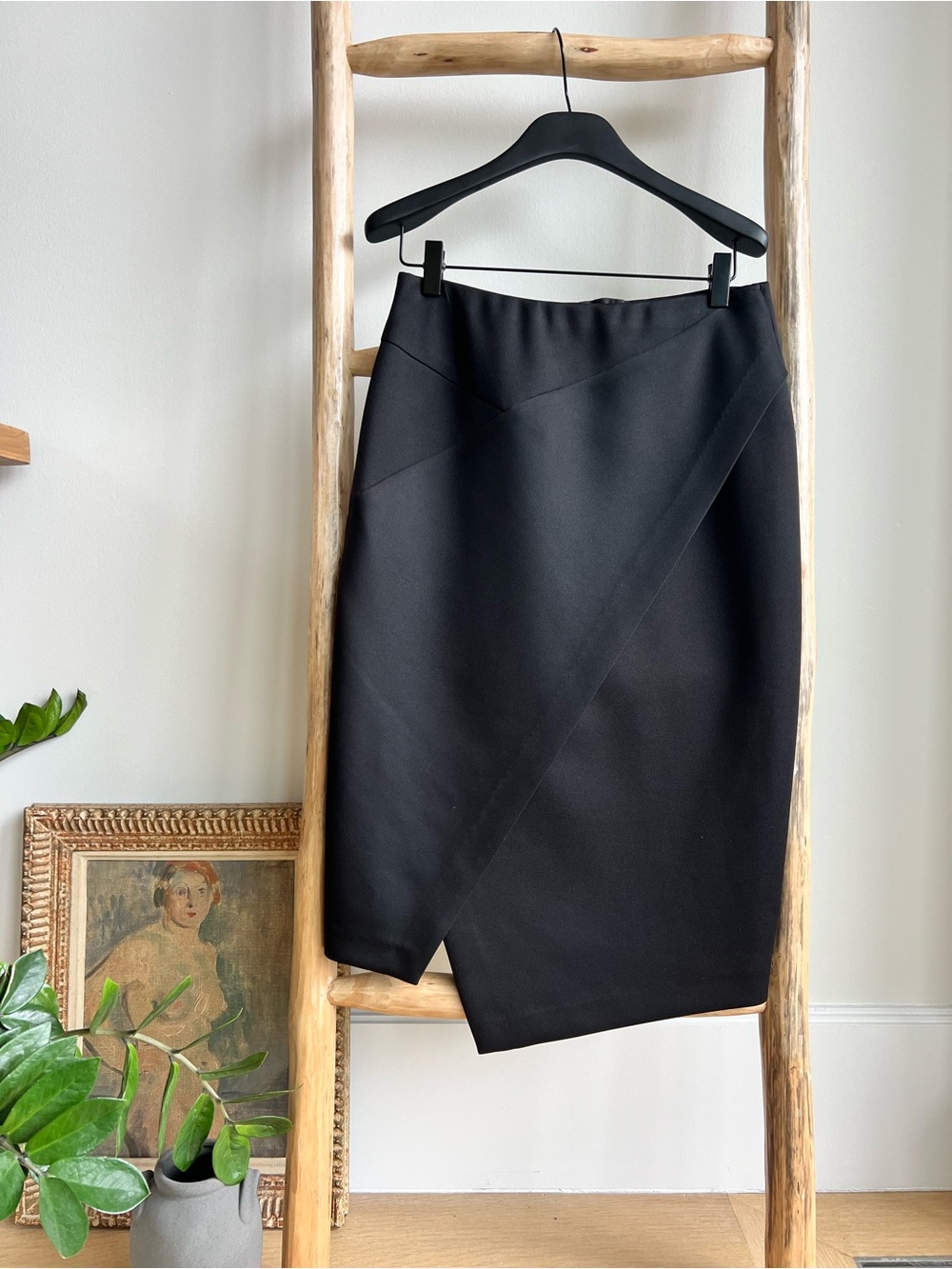 Donna Karan Black Asymmetric Pencil Skirt